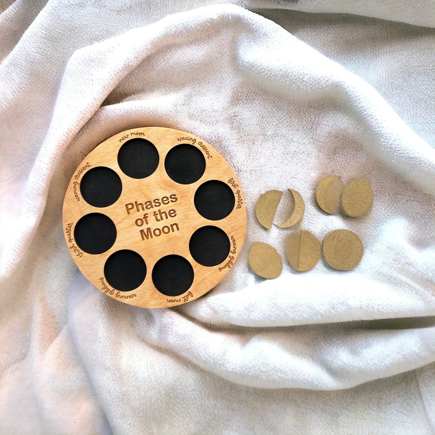 Handmade Wooden Moon Phase Puzzle