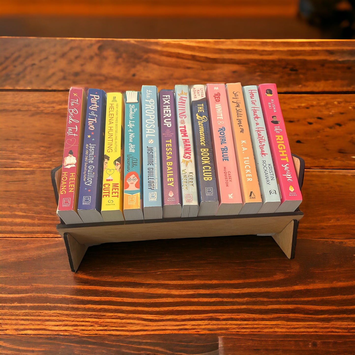 Handmade TBR Tabletop Bookshelf - Proud Romance Book Club Member Engraved Design