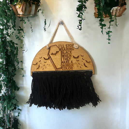 Faux Macramé Gothic Wall Hanging