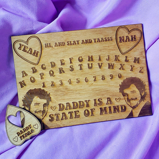 Daddy Pedro Ouija Board - Pedro Spirit Board, Daddy Divination, Witchy Tools, Pedro For President, Spooky Wall Art, Talking Boards, Fall