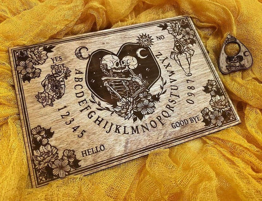 The Lovers Ouija Board - Skeleton Spirit Board, Medium Divination Board, Tools for Witches, Halloween lover gift, Summoning Spirits in Style